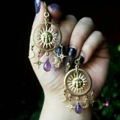 "Solonix" Celestial Tassel Earrings width=100 
