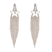 "Glenisse" Star Long Tassel Earrings width=100 