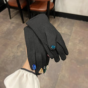 "Glacella" Rhinestone Winter Gloves width=100 