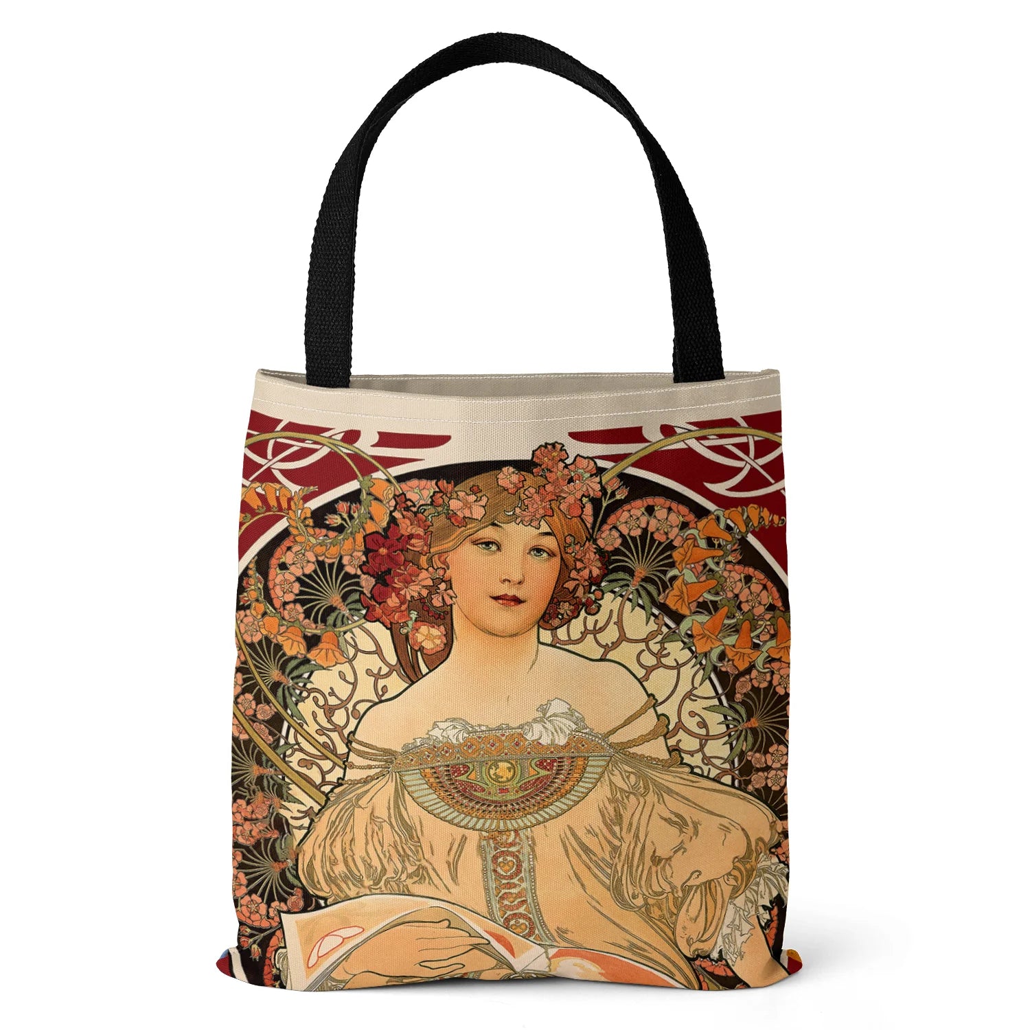 "Verena" Mucha Canvas Tote Bag
