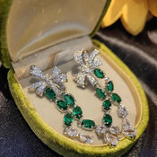 "Virentia" Green Bow Earrings width=100 