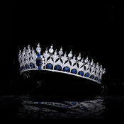 "Sapphira" Sapphire-Tone Bride Crown width=100 