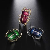 "Scaravella" Beetle Enamel Brooch width=100 