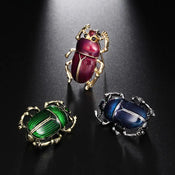 "Scaravella" Beetle Enamel Brooch width=100 