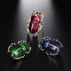 "Scaravella" Beetle Enamel Brooch