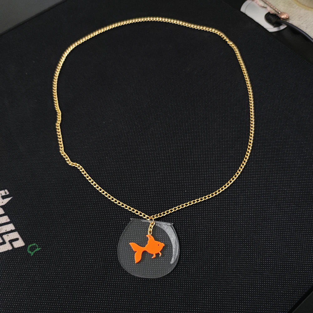 "Etheline" Goldfish Pendant Necklace