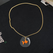 "Etheline" Goldfish Pendant Necklace width=100 