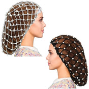 "Phyllida" Pearl Mesh Snood Hat width=100 