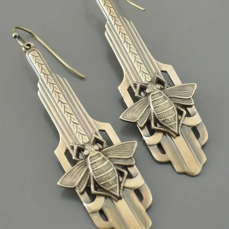 "Katana" Deco Bee Earrings