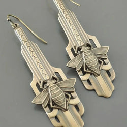 "Katana" Deco Bee Earrings width=100 