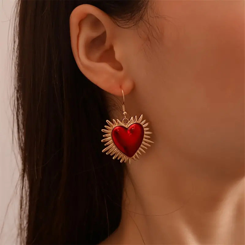 "Anahita" Flaming Heart Earrings