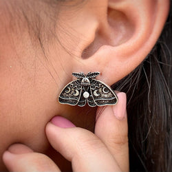 Mystic Moon Moth Earrings width=100 