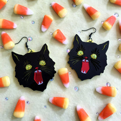 Scaredy Cat Statement Earrings-2 width=100 