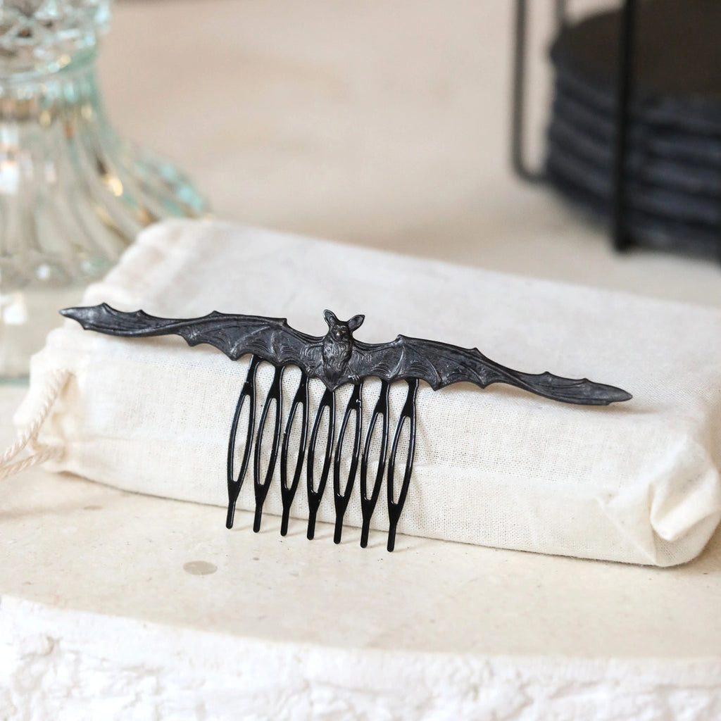 "Evaki" Bat Hair Comb - Black