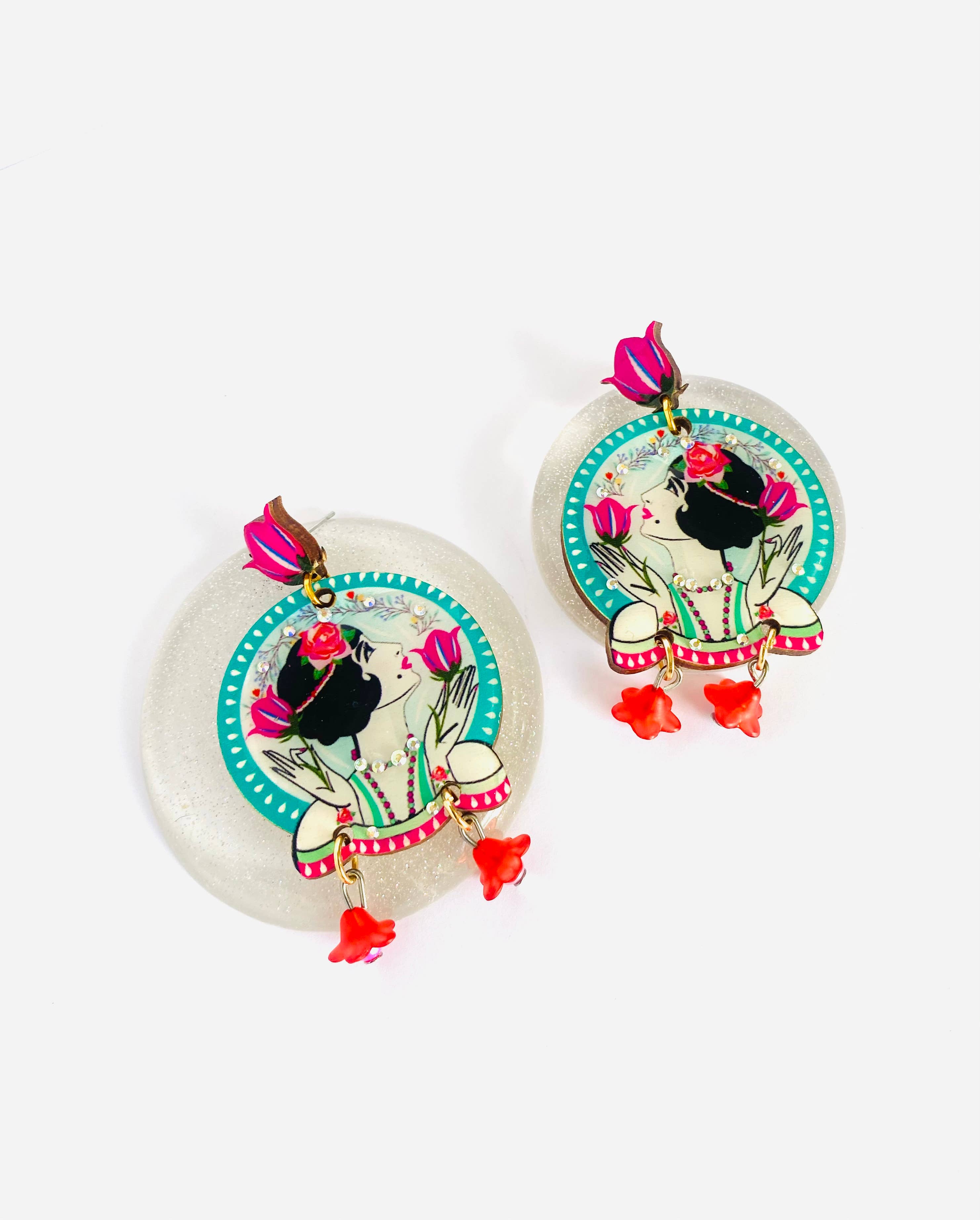 Lady Tulip Statement Earrings by Rosie Rose Parker-3
