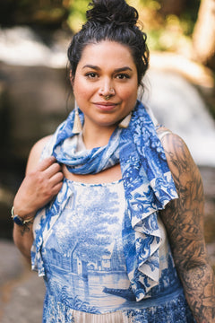 "Let the Light in" Scarf - Blue