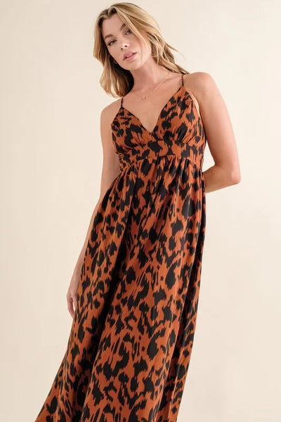 "And The Why" Leopard Print Maxi Dress