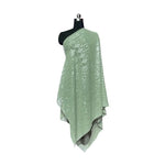 "Gilda" Moss Green Retro Print Chiffon Scarf