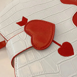 "Jezebel" Heart and Arrow Bag - White width=100 