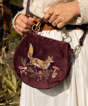 "Fable" Embroidered Saddle Bag width=100 
