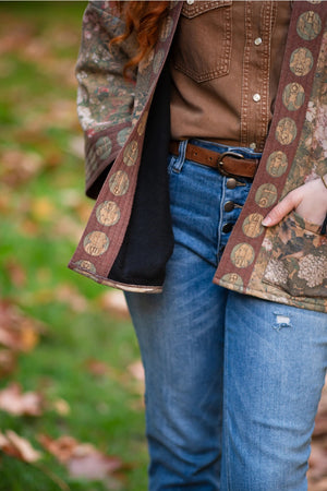 "Dream Weaver" Fleece Cottage Cardigan Kimono Jacket