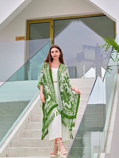"Margot" 1920s Style Green Kimono