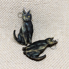 "Lilith" Black Cat Earrings