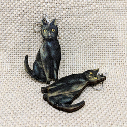 "Lilith" Black Cat Earrings width=100 