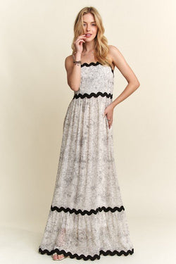 ADORA Floral Adjustable Strap Maxi Cami Dress-0 width=100 