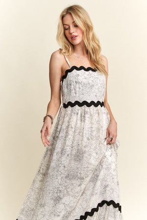 ADORA Floral Adjustable Strap Maxi Cami Dress-3