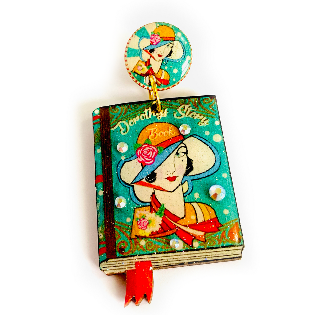 Art Deco Inspired Book Brooch by Rosie Rose Parker-0