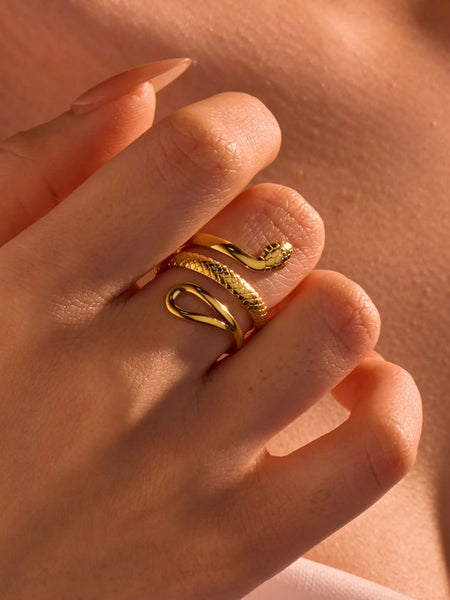 Golden Snake Wrap Ring