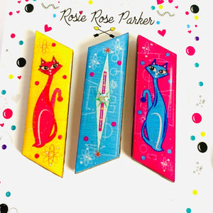Atomic Cat Brooch Set of 3 by Rosie Rose Parker-0