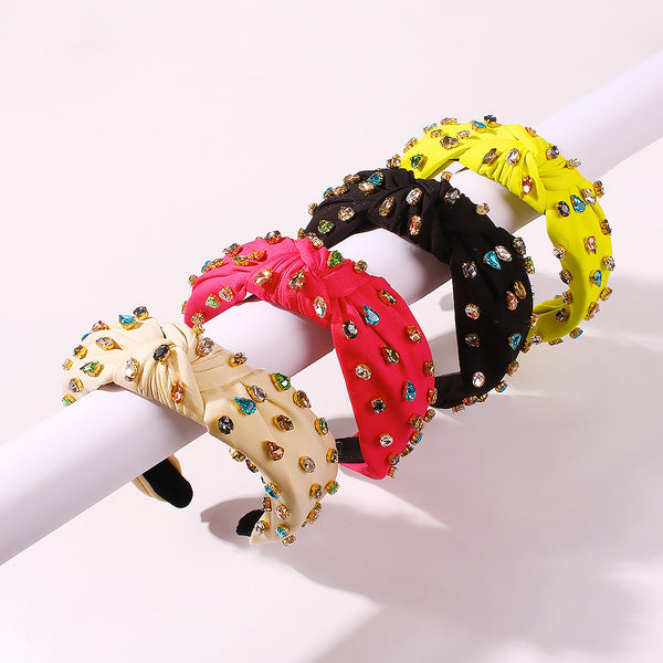 Faux Gems Woven Headband
