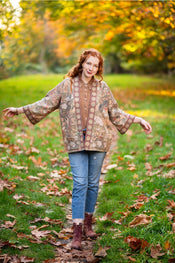 "Dream Weaver" Fleece Cottage Kimono Jacket width=100 