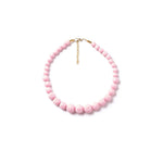 Baby Pink Heavy Carve Bead Necklace by Splendette-0