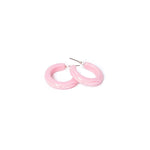 Baby Pink Heavy Carve Hoop Earrings by Splendette-0