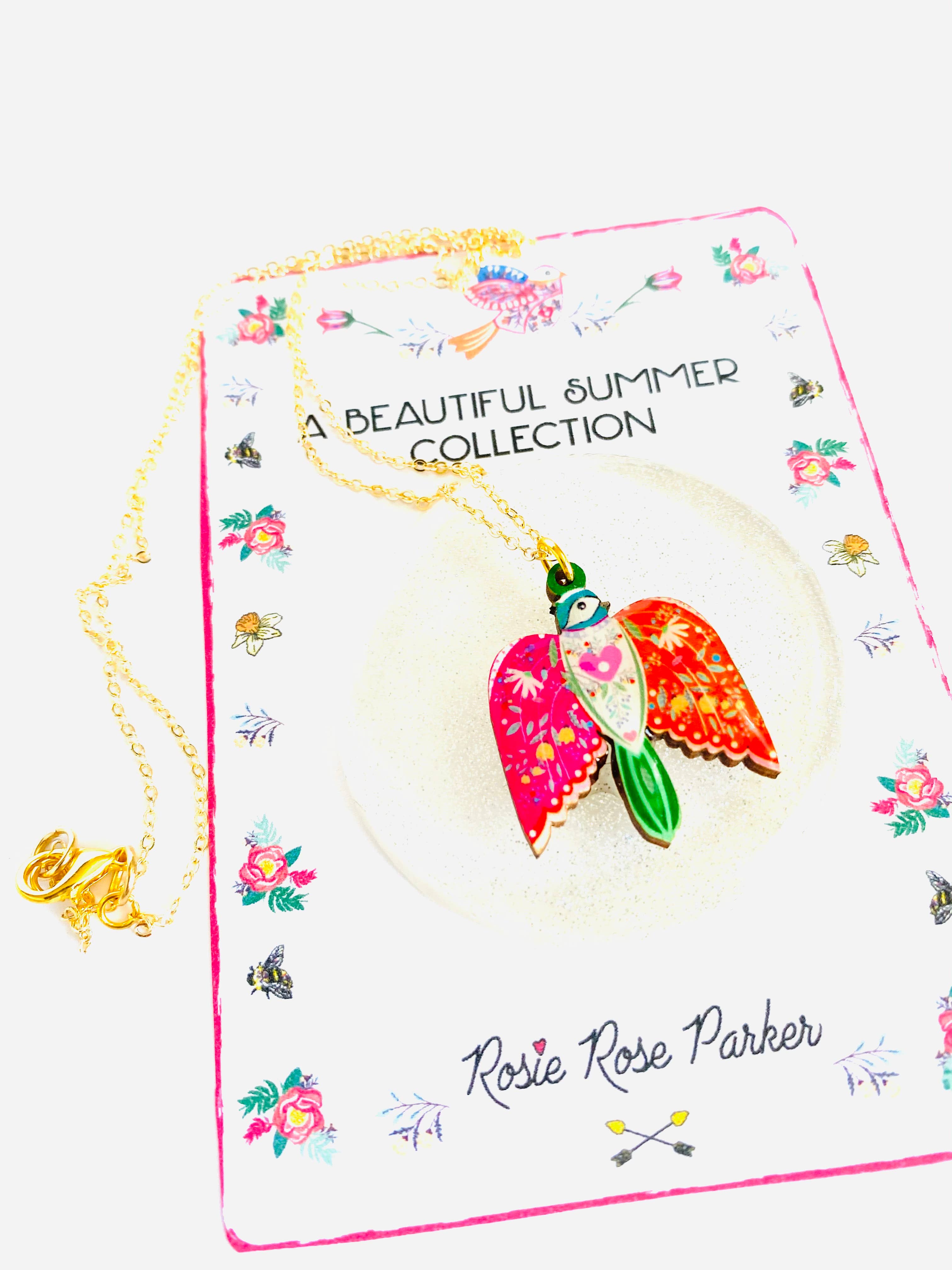 Pretty Bird in Flight Necklace by Rosie Rose Parker-1