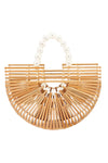 Bamboo Structure Half Circle Clutch Bag-0