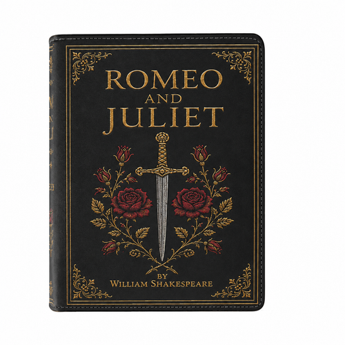 "Romeo and Juliet" Dagger & Roses Book Clutch