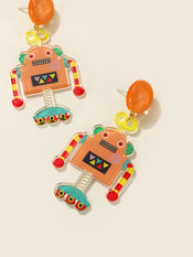 "Fairfield" Orange Sky Blue Earrings width=100 