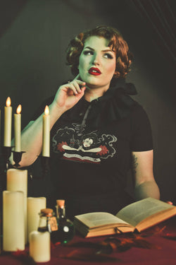 Witch Bible Fitted Tee in Black-4 width=100 
