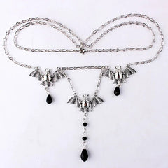 "Deltha" Silvery Bat Chain Belt
