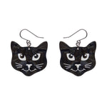 Black Cat Drop Earrings by Erstwilder-0