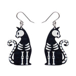 Bone Kitty Drop Earrings - Black by Erstwilder-0