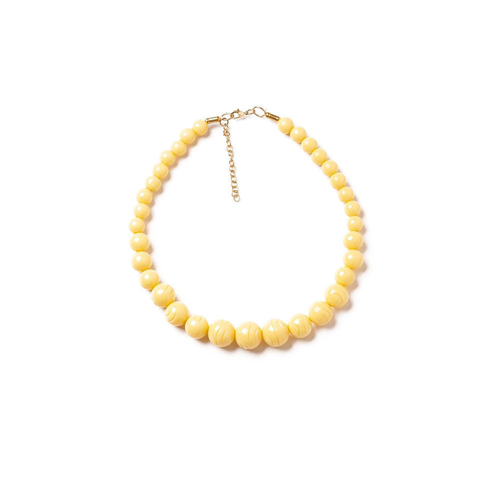 Buttery Heavy Carve Bead Necklace by Splendette-0