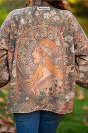 "Dream Weaver" Fleece Cottage Kimono Jacket width=100 