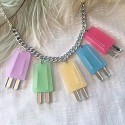 Pastel Ice Pop Popsicle Charm Necklace-2 width=100 