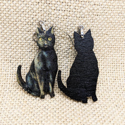 "Lilith" Black Cat Earrings width=100 