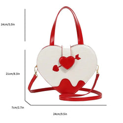 "Jezebel" Heart and Arrow Bag - White width=100 